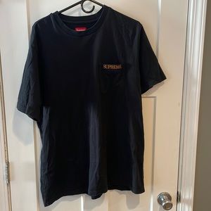 Supreme men’s black, short sleeve T-shirt, with a pocket extra large